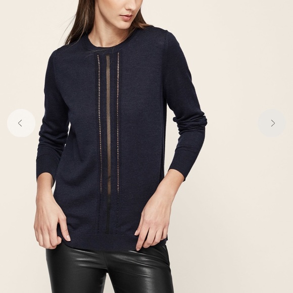 Reiss Sweaters - REISS LONDON NAVY DARK BLUE SERENA CREW NECK LONG SLEEVED SWEATER TOP SIZE XS